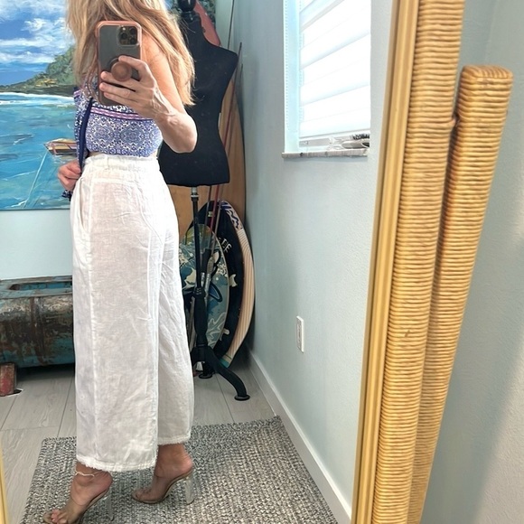 Anthro’s Cloth & Stone,Timeless, Classic Cream Palazzo Pants, Size Small - Picture 11 of 13